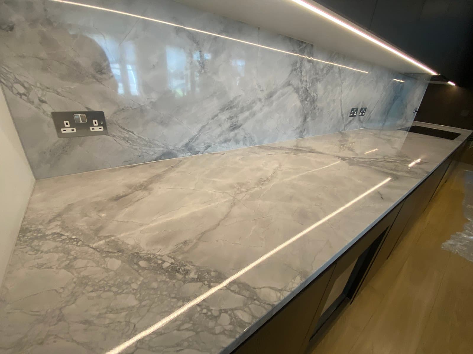 polished marble worktop
